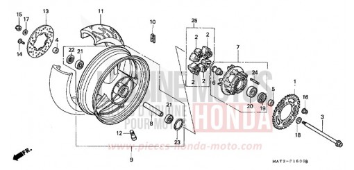 ROUE ARRIERE CBR1100XX3 de 2003